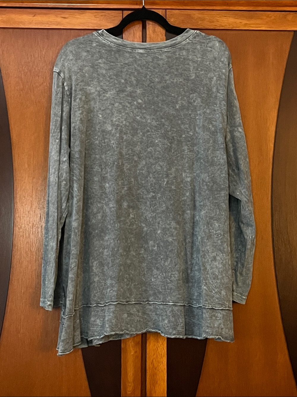 Jess & Jane Long Sleeve Bundle Tunic Tops-Slate Blue w/Ruffles & Grey w/Black - Picture 15 of 15